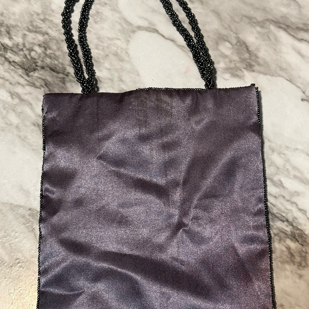 Elegant Black Beaded Women's Bag - Picture 3 of 7